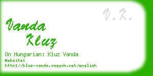 vanda kluz business card